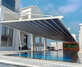 نمونه کار سقف متحرک استخر